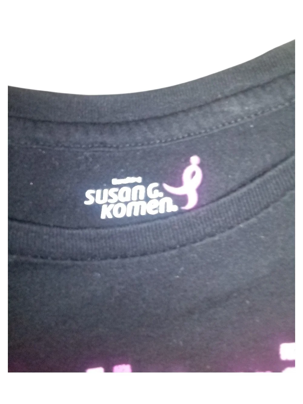 Black Short Sleeve Tee with Pink Breast Cancer Ribbon Graphic